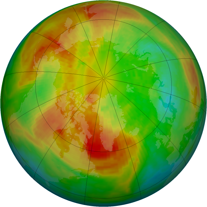 Arctic ozone map for 08 March 1992